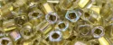 (image for) TOHO 3mm Cube Shape Seed Beads-Light Bronze Lined Crystal Rainbow