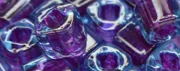 (image for) TOHO 4mm Cube Shape Seed Beads-Purple Lined Aqua Transparent