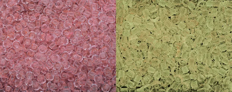 (image for) TOHO 11/o Round-Glow in the Dark Pink / Yellow Green. 11T2720