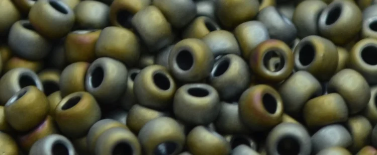 (image for) TOHO 15/o Round Seed Bead-Green-Grey Metallic Matte. 15T613