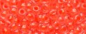 (image for) TOHO 11/o Round-Neon Salmon Lined Crystal Transparent. 11T803