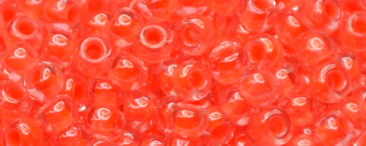 (image for) TOHO 11/o Round-Neon Salmon Lined Crystal Transparent. 11T803