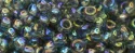 (image for) TOHO 15/o Round Seed Bead-Black Diamond Transparent Rainbow. 15T176B