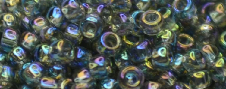 (image for) TOHO 15/o Round Seed Bead-Black Diamond Transparent Rainbow. 15T176B