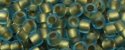 (image for) TOHO 15/o Round Seed Bead-Bronze Lined Aqua Rainbow Matte. 15T995FM