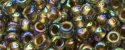 (image for) TOHO 15/o Round Seed Bead-Bronze Lined Black Diamond Rainbow. 15T999