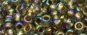 (image for) TOHO 15/o Round Seed Bead-Bronze Lined Black Diamond Rainbow. 15T999