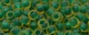 (image for) TOHO 15/o Round Seed Bead-Dark Green Lined Topaz Matte. 15T242FM