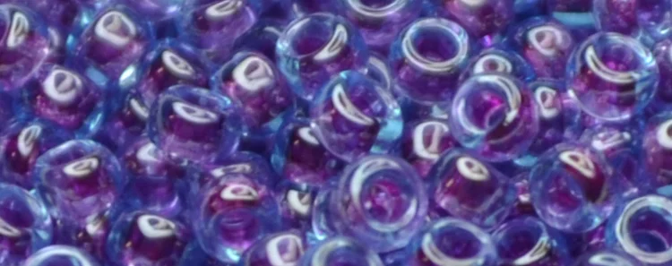 (image for) TOHO 15/o Round Seed Bead-Purple Lined Aqua Transparent. 15T252