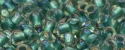 (image for) TOHO 15/o Round Seed Bead-Teal Lined Crystal Rainbow. 15T264