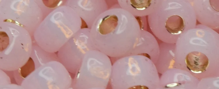 (image for) TOHO Size 6/o Round Seed Bead-Light Pink Opal Silver Lined PermaFinish 6TPF2120