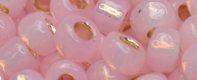 (image for) TOHO Size 6/o Round Seed Bead-Pink Opal Silver Lined PermaFinish 6TPF2105