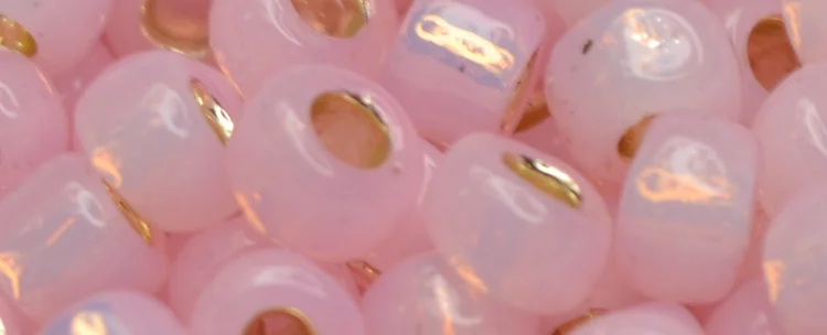 (image for) TOHO Size 6/o Round Seed Bead-Pink Opal Silver Lined PermaFinish 6TPF2105