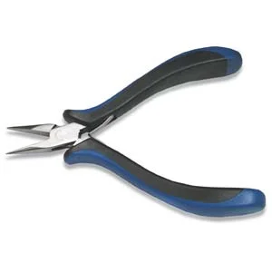 (image for) Ergonometric Chain Nose Pliers, Box Joint Blue & Black Handle * 5"