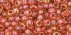 (image for) TOHO 8/o Round Seed Bead-Light Brick Red Lined Topaz Transparent. 8T951