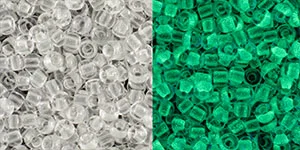 (image for) TOHO 11/o Round-Glow in the Dark-Crystal / Bright Green. 11T2710