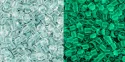 (image for) TOHO 11/o Round-Glow in the Dark-Baby Blue / Bright Green. 11T2723