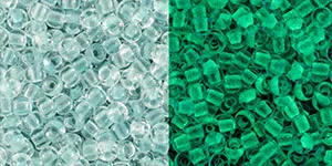 (image for) TOHO 11/o Round-Glow in the Dark-Baby Blue / Bright Green. 11T2723
