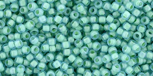 (image for) TOHO 11/o Round-Lime Lined Aqua Matte. 11T954F