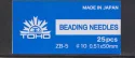 (image for) TOHO Beading Needle #10 (0.51x50mm) * 25 Needles #ZB-5