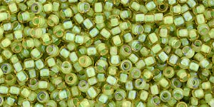 (image for) TOHO 11/o Round-Green Lined Citrine Transparent. 11T946