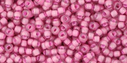 (image for) TOHO Size 11/o Round-Dark Pink Lined Topaz Matte. 11T959F