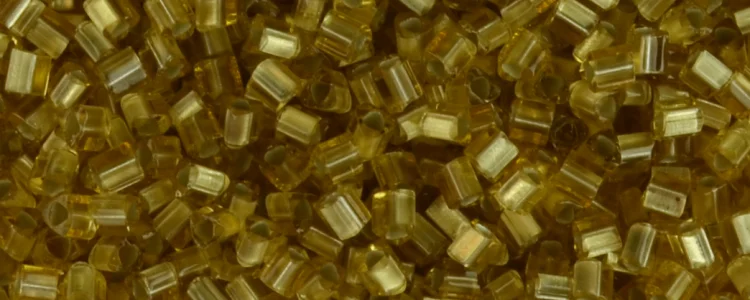 (image for) TOHO Size 11/o Triangle Shape Seed Bead-Light Topaz Silver Lined Matte