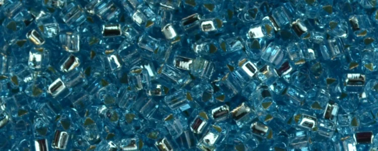 (image for) TOHO Size 11/o Triangle Shape Seed Bead-Light Aqua Silver Lined
