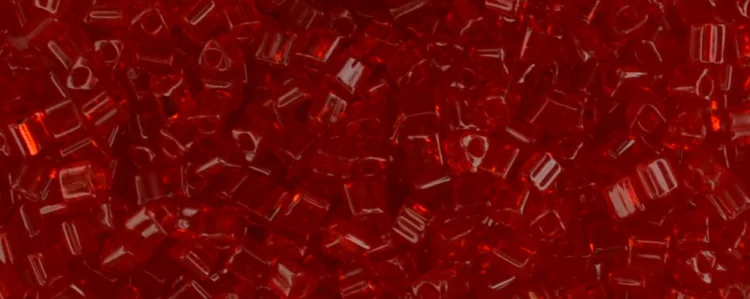 (image for) TOHO Size 11/o Triangle Shape Seed Bead-Ruby Transparent