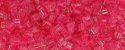 (image for) TOHO Size 11/o Triangle Shape Seed Bead-Neon Pink Lined Crystal Transparent