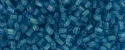 (image for) TOHO Size 11/o Triangle Shape Seed Bead-White Lined Aqua Transparent