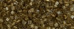 (image for) TOHO Size 11/o Triangle Shape Seed Bead-Bronze Lined Crystal Transparent