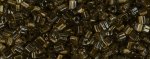 (image for) TOHO Size 11/o Triangle Shape Seed Bead-Bronze Lined Black Diamond Transparent