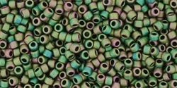 (image for) TOHO 15/o Round Seed Bead-Green Iris Metallic Matte. 15T707