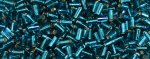 (image for) TOHO Size 1 Bugle Bead. 3mm Length-Blue Zircon Silver Lined