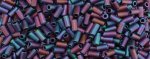 (image for) TOHO Size 1/2 Bugle Bead. 2mm Length-Dark Purple Iris Metallic Matte