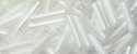 (image for) TOHO Size 3 Bugle Bead. 9mm Length-White Opaque Luster