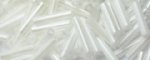 (image for) TOHO Size 3 Bugle Bead. 9mm Length-White Opaque Luster