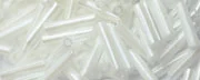 (image for) TOHO Size 3 Bugle Bead. 9mm Length-White Opaque Luster