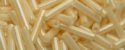 (image for) TOHO Size 1 Bugle Bead. 3mm Length-Cream Opaque Luster