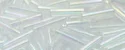 (image for) TOHO Size 3 Bugle Bead. 9mm Length-Crystal Transparent Rainbow