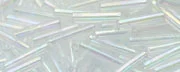 (image for) TOHO Size 3 Bugle Bead. 9mm Length-Crystal Transparent Rainbow