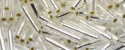 (image for) TOHO Size 3 Bugle Bead. 9mm Length-Crystal Silver Lined