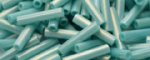 (image for) TOHO Size 3 Bugle Bead. 9mm Length-Turquoise Opaque Rainbow