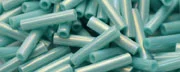 (image for) TOHO Size 3 Bugle Bead. 9mm Length-Turquoise Opaque Rainbow