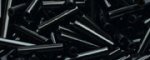 (image for) TOHO Size 3 Bugle Bead. 9mm Length-Jet Black Opaque