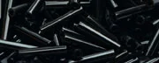 (image for) TOHO Size 3 Bugle Bead. 9mm Length-Jet Black Opaque
