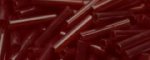 (image for) TOHO Size 3 Bugle Bead. 9mm Length-Dark Ruby Transparent