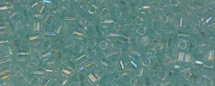(image for) TOHO Size 1/2 Bugle Bead. 2mm Length-Blue Topaz Transparent Rainbow
