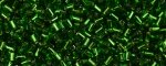 (image for) TOHO Size 1/2 Bugle Bead. 2mm Length-Bright Green Silver Lined
